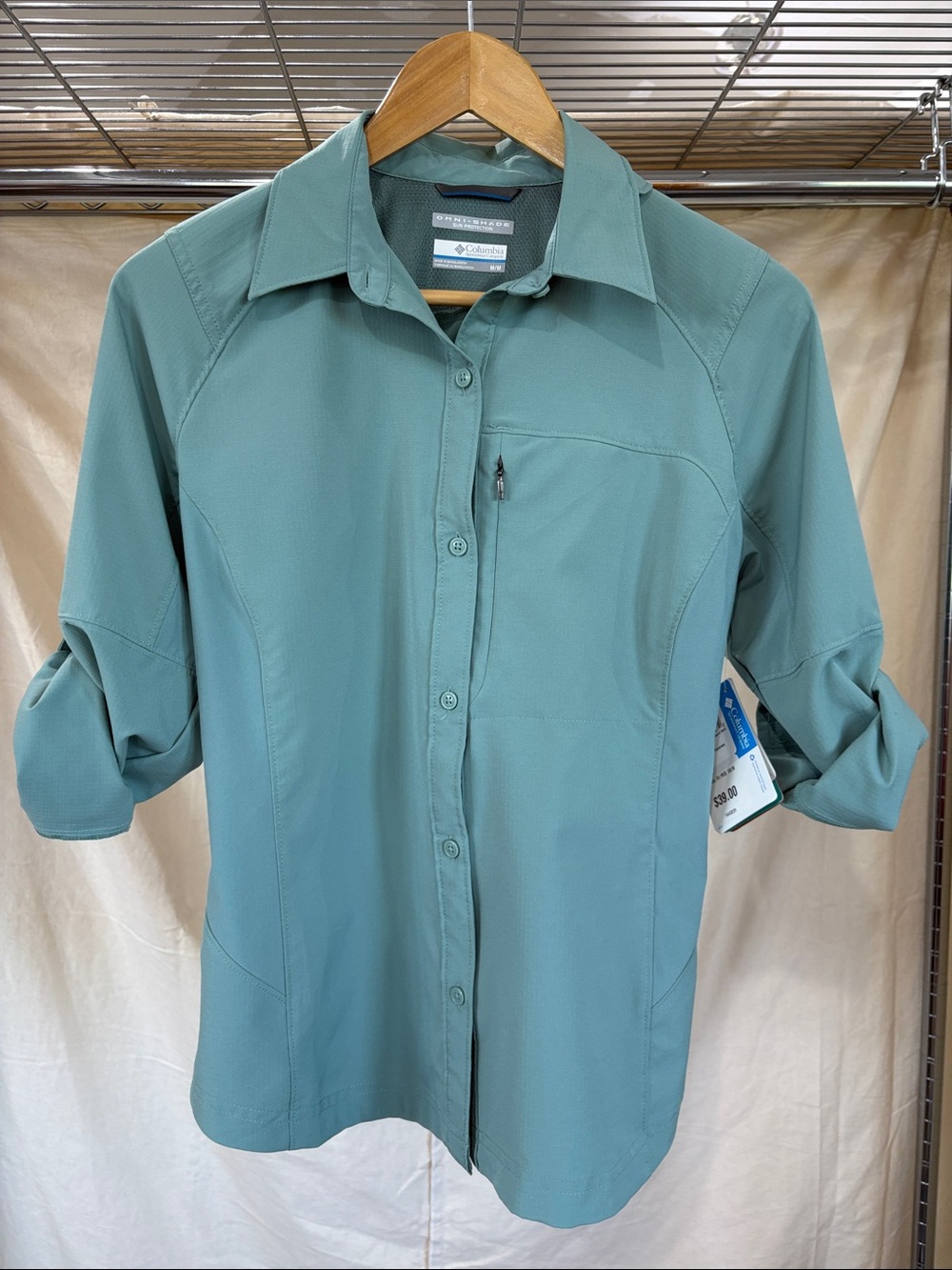 Columbia Women's Teal Button-Down Outdoor Shirt
